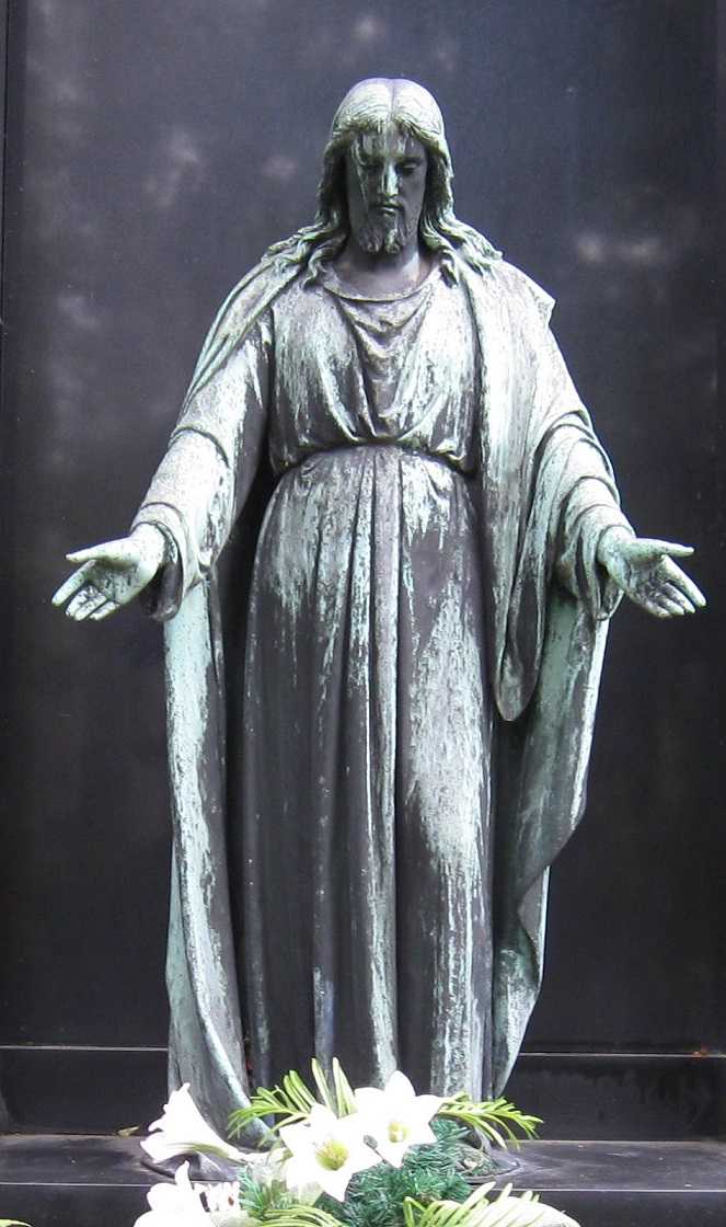 Grobowiec rodziny Vogl&oacute;w. Figura Chrystusa Błogosławiącego